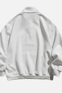 Style Core Aesthetics, New Style Trends Half-Zip Letter Print Sweatshirt