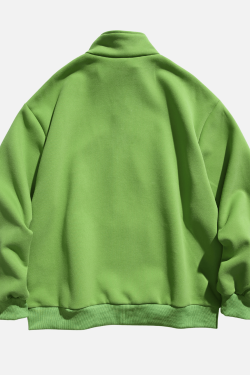 Style Core Aesthetics, New Style Trends Half-Zip Letter Print Sweatshirt