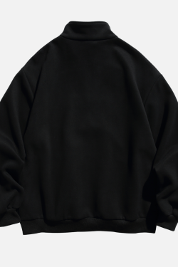 Style Core Aesthetics, New Style Trends Half-Zip Letter Print Sweatshirt