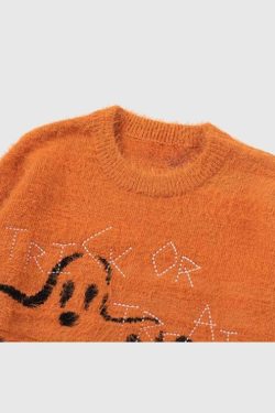 Style Core Aesthetics, New Style Trends Halloween Ghost Knit Sweater