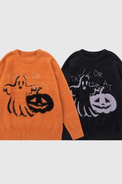 Style Core Aesthetics, New Style Trends Halloween Ghost Knit Sweater