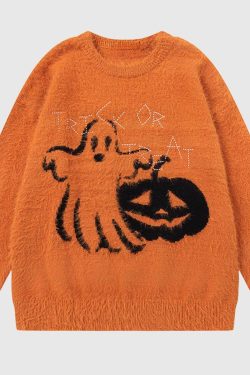 Style Core Aesthetics, New Style Trends Halloween Ghost Knit Sweater