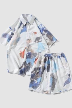 Style Core Aesthetics, New Style Trends Hawaiian Graffiti Print Set