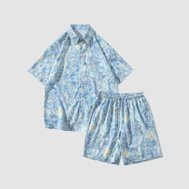 Style Core Aesthetics, New Style Trends Hawaiian Graffiti Print Set Style Core Aesthetics, New Style Trends Hawaiian Graffiti Print Set