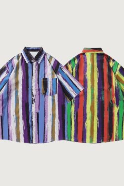 Style Core Aesthetics, New Style Trends Hawaiian Stripe Shirts