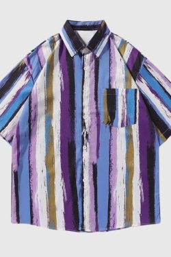 Style Core Aesthetics, New Style Trends Hawaiian Stripe Shirts