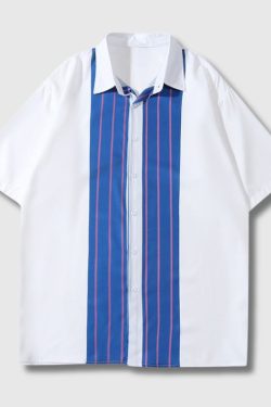 Style Core Aesthetics, New Style Trends Hawaiian Striped Floral Shirt