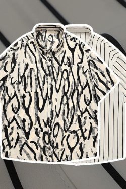 Style Core Aesthetics, New Style Trends Hawaiian Striped Shirt