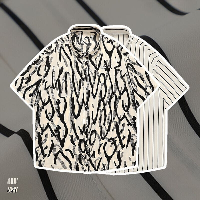 Style Core Aesthetics, New Style Trends Hawaiian Striped Shirt Style Core Aesthetics, New Style Trends Hawaiian Striped Shirt