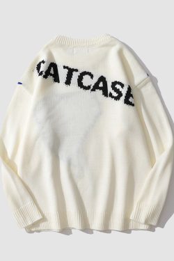 Style Core Aesthetics, New Style Trends Heart Patch Embroidery Print Sweater