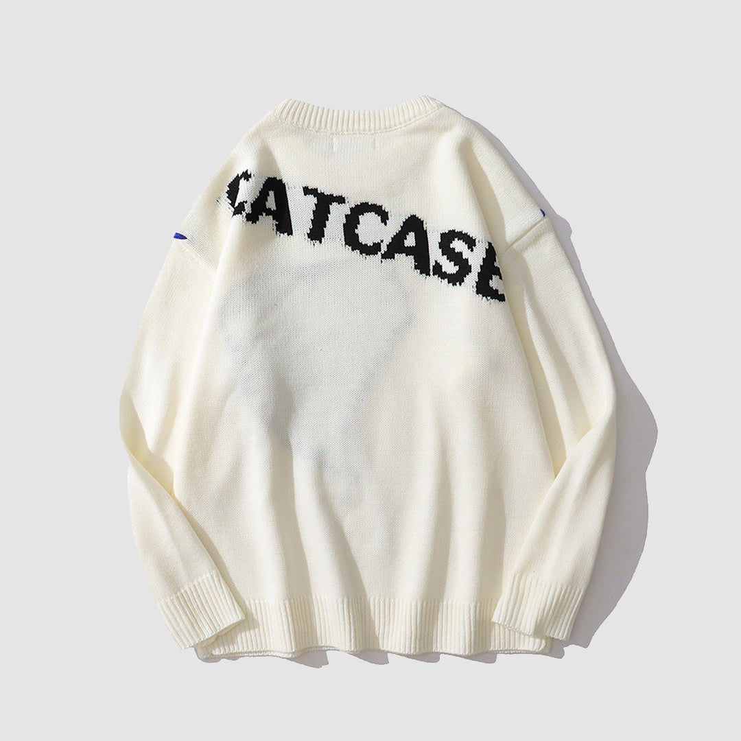 Style Core Aesthetics, New Style Trends Heart Patch Embroidery Print Sweater Style Core Aesthetics, New Style Trends Heart Patch Embroidery Print Sweater