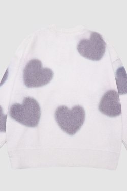 Style Core Aesthetics, New Style Trends Heart Pattern Jacquard Sweater