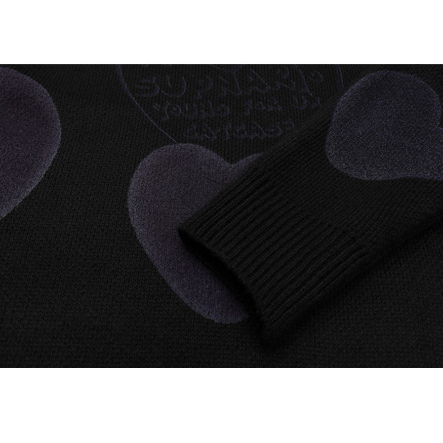 Style Core Aesthetics, New Style Trends Heart Pattern Jacquard Sweater Style Core Aesthetics, New Style Trends Heart Pattern Jacquard Sweater