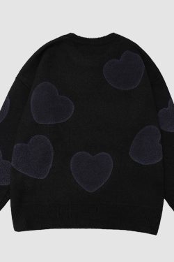 Style Core Aesthetics, New Style Trends Heart Pattern Jacquard Sweater
