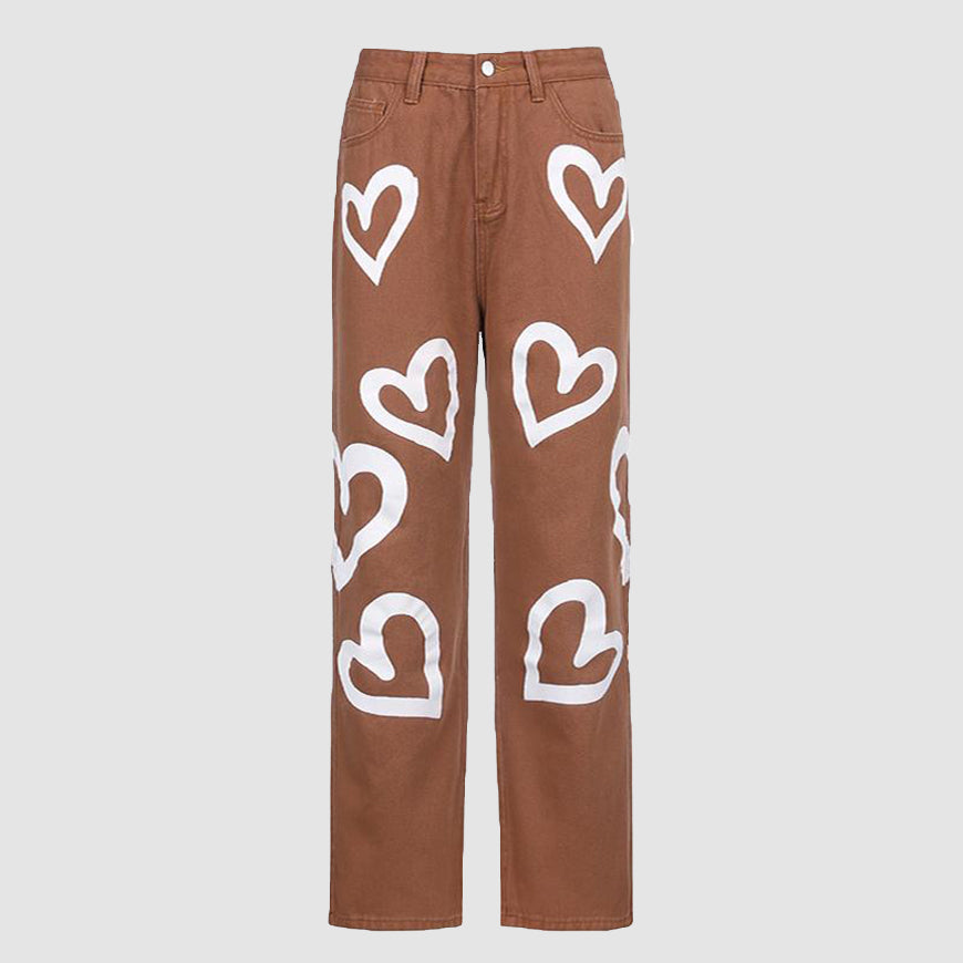 Style Core Aesthetics, New Style Trends Heart-Shaped Graffiti Jeans Style Core Aesthetics, New Style Trends Heart-Shaped Graffiti Jeans