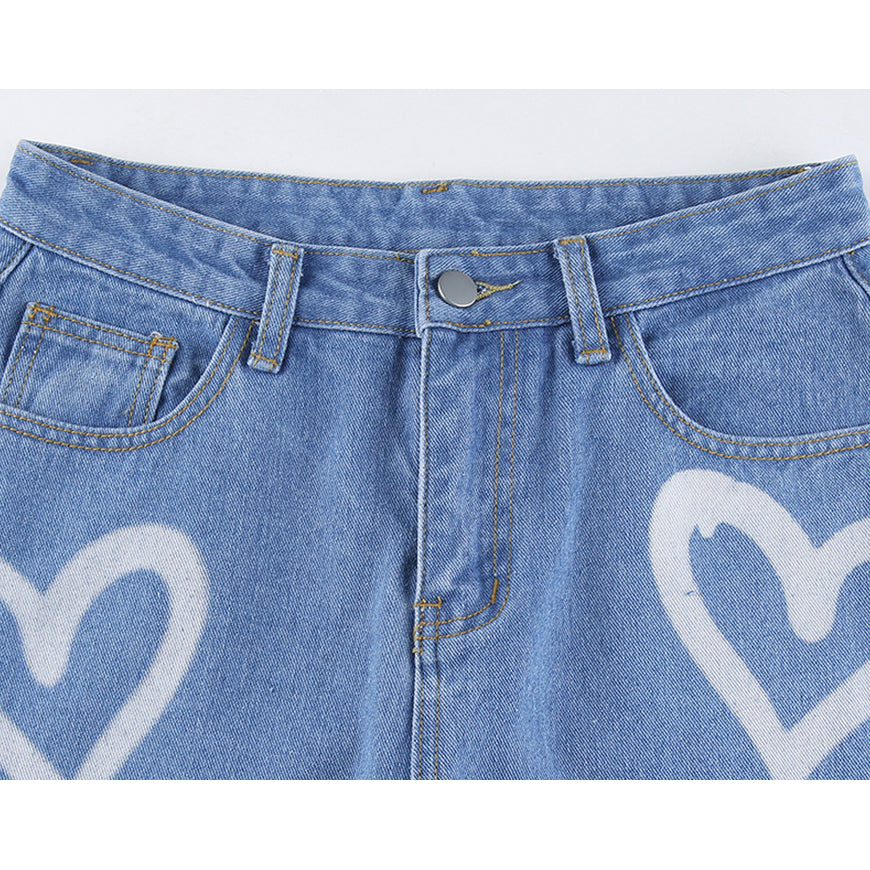 Style Core Aesthetics, New Style Trends Heart-Shaped Graffiti Jeans Style Core Aesthetics, New Style Trends Heart-Shaped Graffiti Jeans