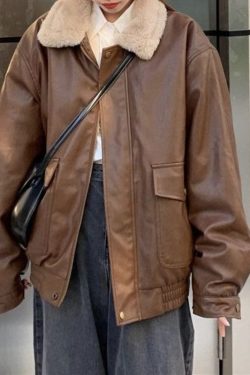 Style Core Aesthetics, New Style Trends Heavyweight Zip-Up Vintage Motorcycle Leather Coat