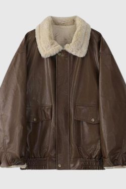 Style Core Aesthetics, New Style Trends Heavyweight Zip-Up Vintage Motorcycle Leather Coat