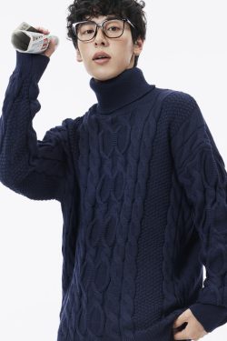 Style Core Aesthetics, New Style Trends High Neck Jacquard Patchwork Design Pullover