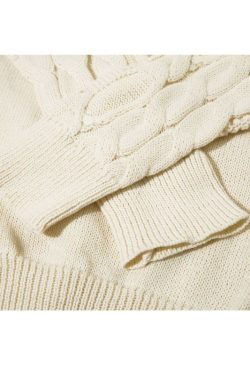 Style Core Aesthetics, New Style Trends High Neck Jacquard Patchwork Design Pullover