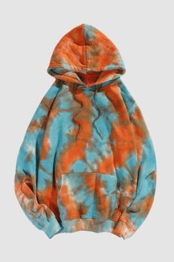 Style Core Aesthetics, New Style Trends Hip-Hop Tie-Dye Hooded Sweatshirt