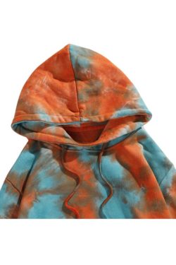 Style Core Aesthetics, New Style Trends Hip-Hop Tie-Dye Hooded Sweatshirt
