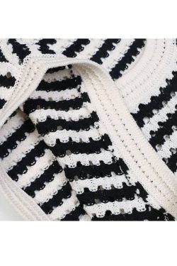 Style Core Aesthetics, New Style Trends Hollow Breathable Striped Vest Sweater