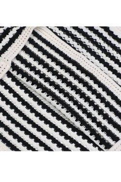 Style Core Aesthetics, New Style Trends Hollow Breathable Striped Vest Sweater