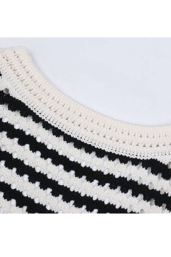 Style Core Aesthetics, New Style Trends Hollow Breathable Striped Vest Sweater