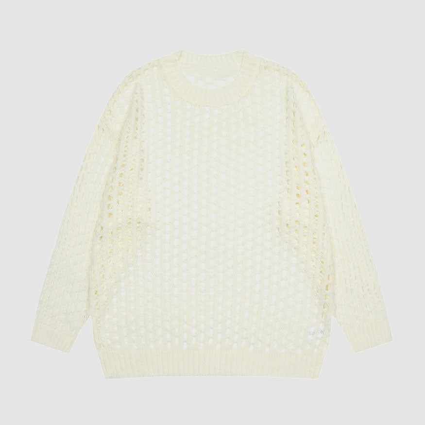 Style Core Aesthetics, New Style Trends Hollow Out Knit Sweater Style Core Aesthetics, New Style Trends Hollow Out Knit Sweater