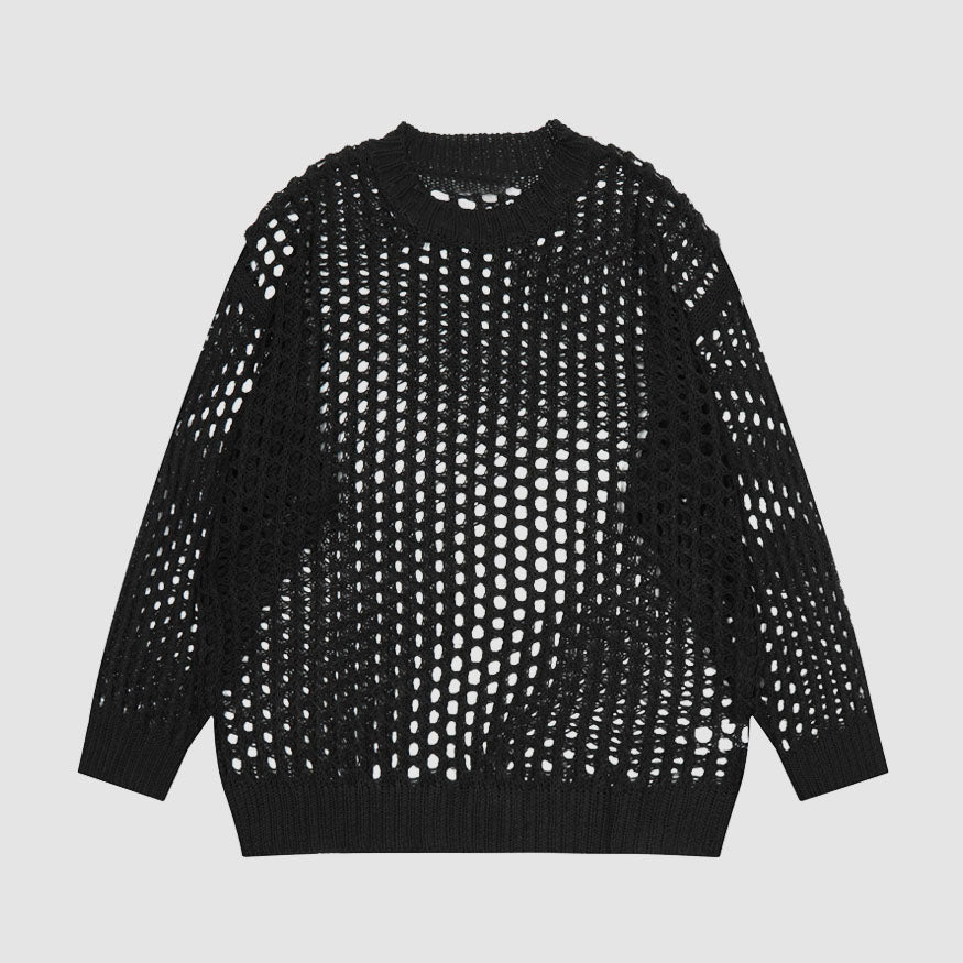 Style Core Aesthetics, New Style Trends Hollow Out Knit Sweater Style Core Aesthetics, New Style Trends Hollow Out Knit Sweater