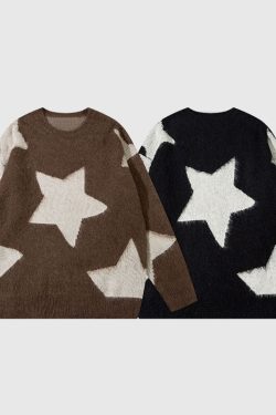 Style Core Aesthetics, New Style Trends Hollow Out Star Design Pullover