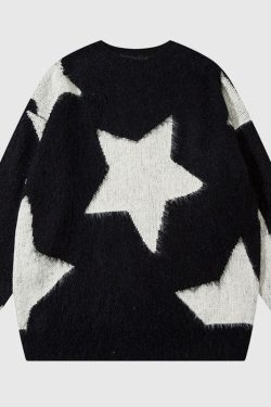 Style Core Aesthetics, New Style Trends Hollow Out Star Design Pullover