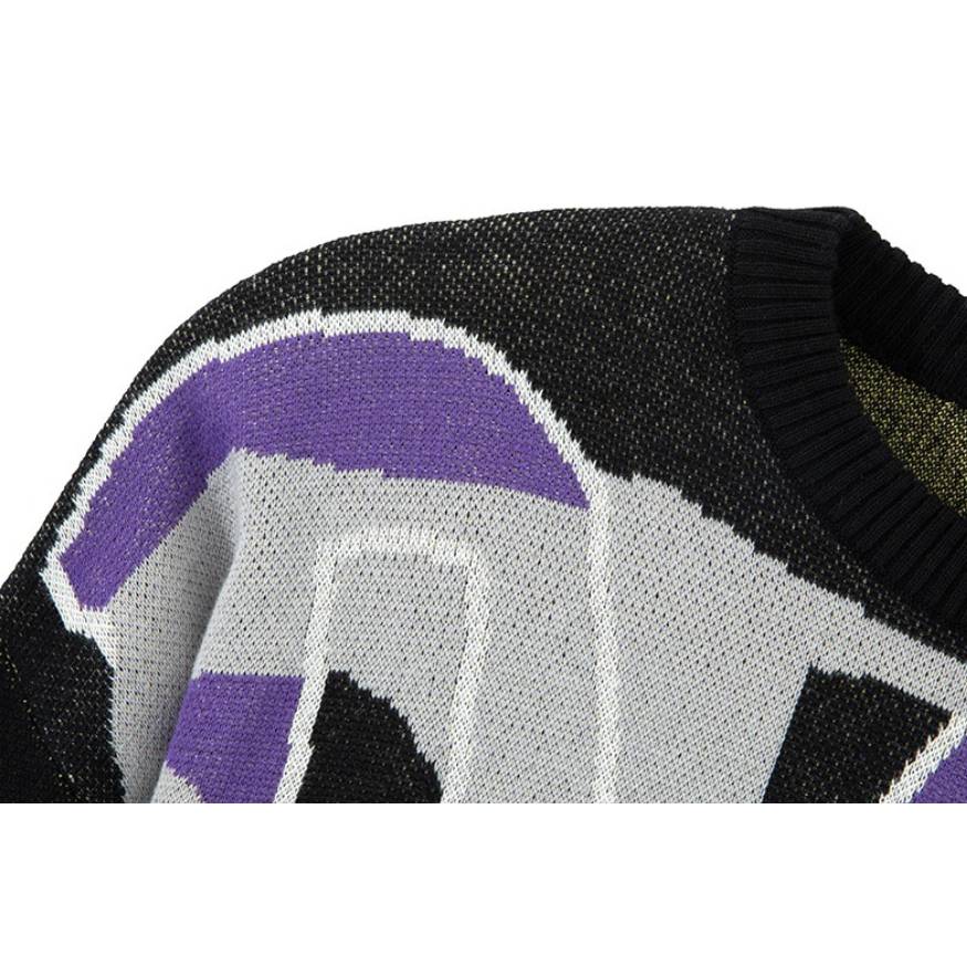 Style Core Aesthetics, New Style Trends Horse Graffiti Color Block Sweater Style Core Aesthetics, New Style Trends Horse Graffiti Color Block Sweater