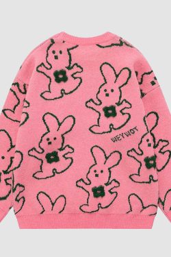Style Core Aesthetics, New Style Trends Hugging Rabbit Cartoon Knit Sweater