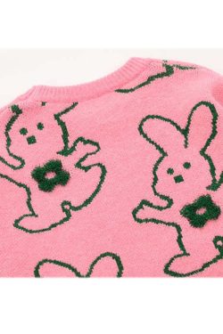 Style Core Aesthetics, New Style Trends Hugging Rabbit Cartoon Knit Sweater