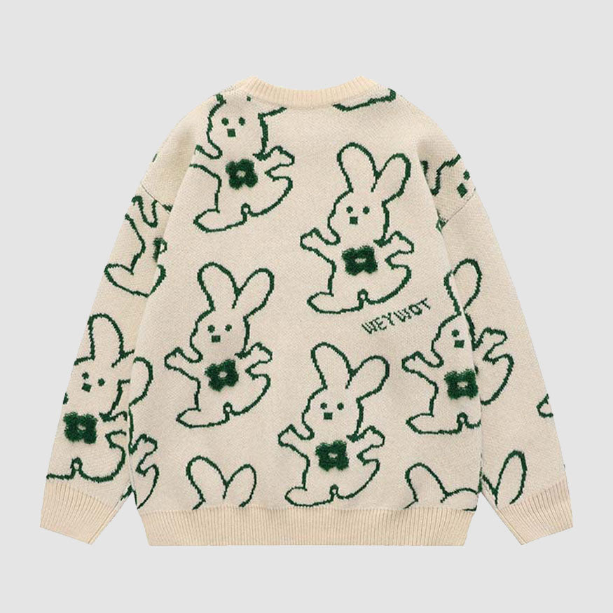 Style Core Aesthetics, New Style Trends Hugging Rabbit Cartoon Knit Sweater Style Core Aesthetics, New Style Trends Hugging Rabbit Cartoon Knit Sweater