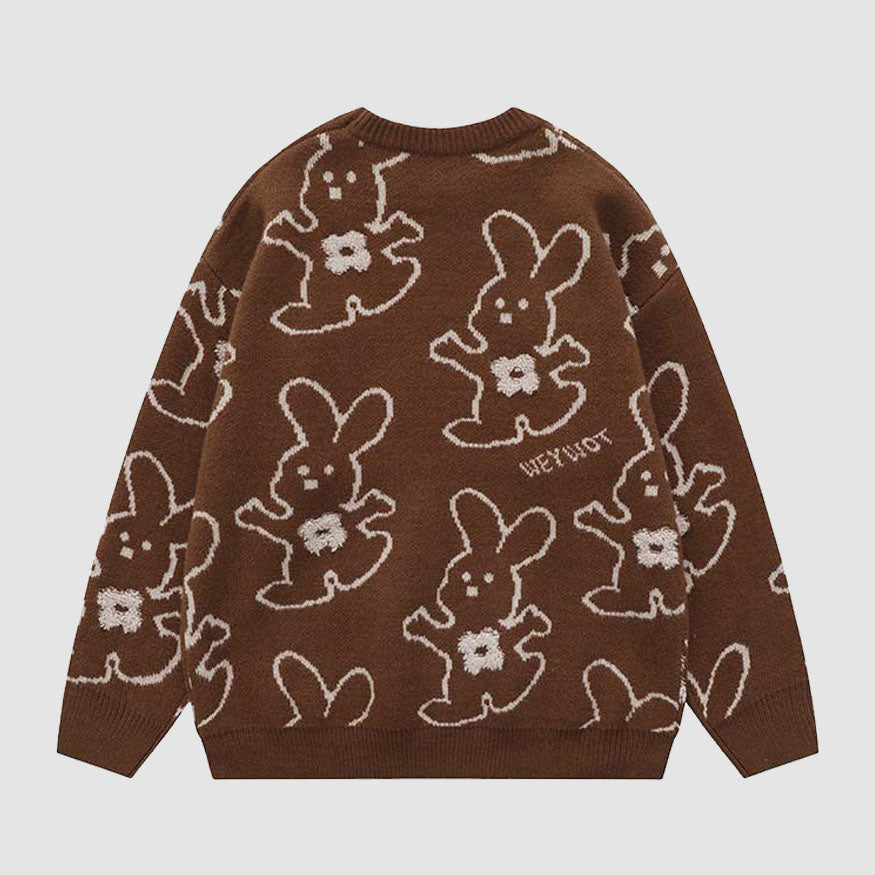 Style Core Aesthetics, New Style Trends Hugging Rabbit Cartoon Knit Sweater Style Core Aesthetics, New Style Trends Hugging Rabbit Cartoon Knit Sweater