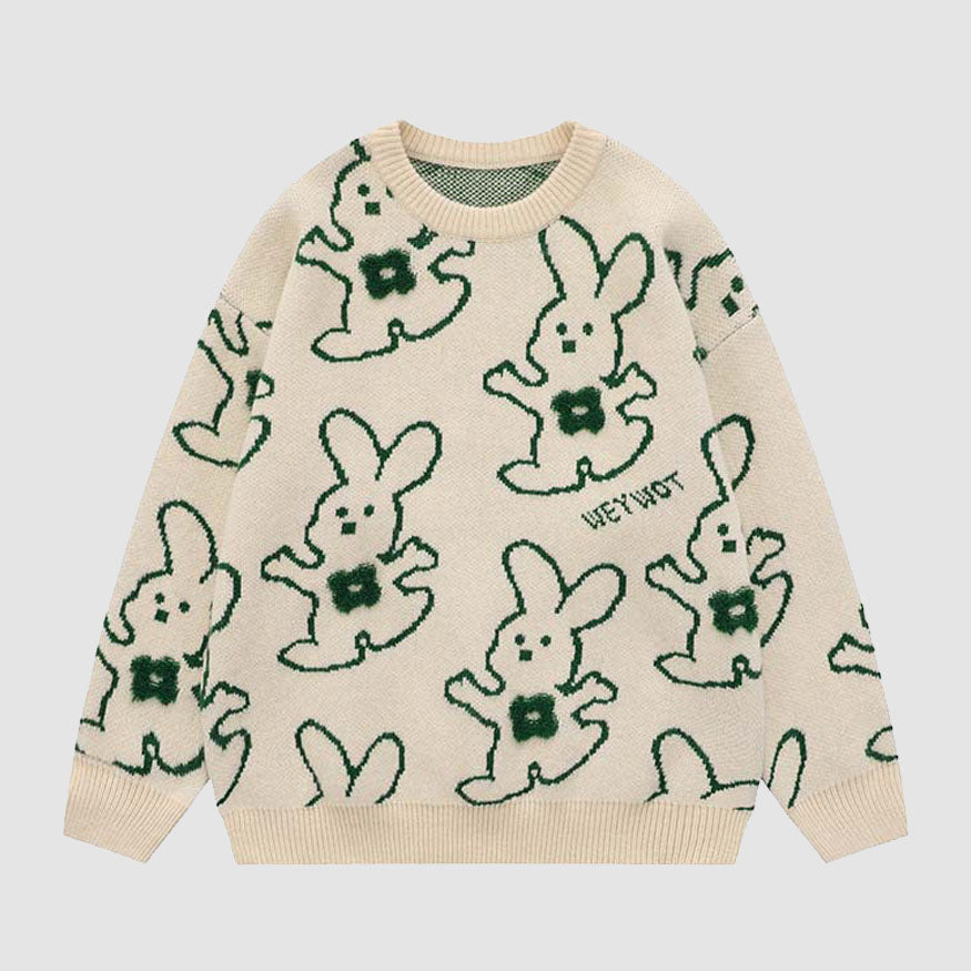 Style Core Aesthetics, New Style Trends Hugging Rabbit Cartoon Knit Sweater Style Core Aesthetics, New Style Trends Hugging Rabbit Cartoon Knit Sweater
