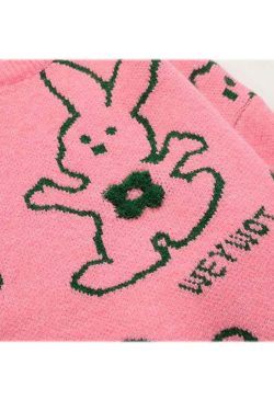 Style Core Aesthetics, New Style Trends Hugging Rabbit Cartoon Knit Sweater