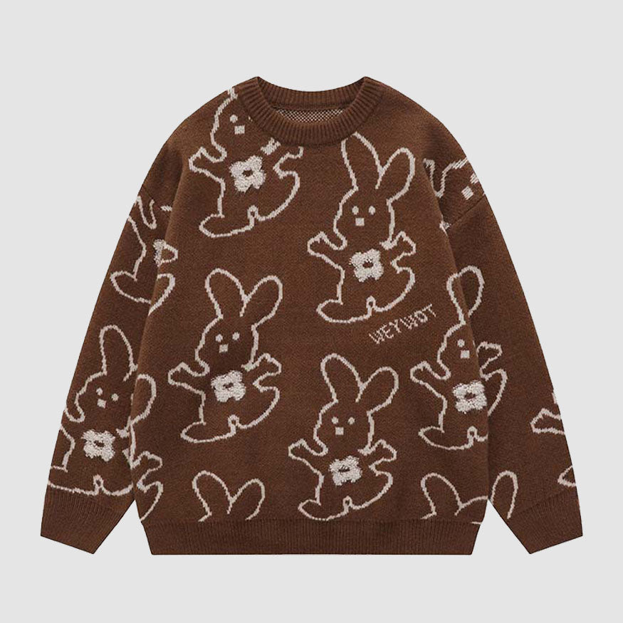 Style Core Aesthetics, New Style Trends Hugging Rabbit Cartoon Knit Sweater Style Core Aesthetics, New Style Trends Hugging Rabbit Cartoon Knit Sweater