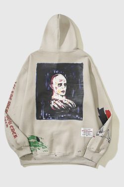 Style Core Aesthetics, New Style Trends Hyakki Graffiti Print Hoodie