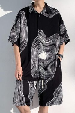 Style Core Aesthetics, New Style Trends Ice Silk Shirt Sets