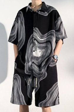 Style Core Aesthetics, New Style Trends Ice Silk Shirt Sets