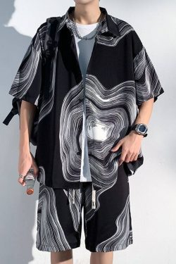 Style Core Aesthetics, New Style Trends Ice Silk Shirt Sets