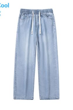 Style Core Aesthetics, New Style Trends Ice Silk Solid Jeans