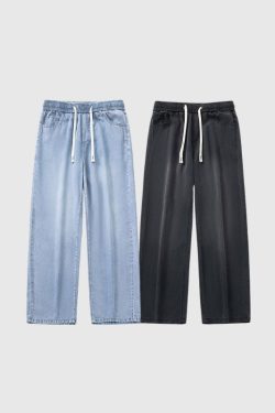 Style Core Aesthetics, New Style Trends Ice Silk Solid Jeans