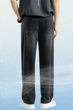 Style Core Aesthetics, New Style Trends Ice Silk Solid Jeans