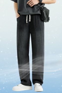 Style Core Aesthetics, New Style Trends Ice Silk Solid Jeans