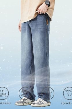 Style Core Aesthetics, New Style Trends Ice Silk Straight Jeans